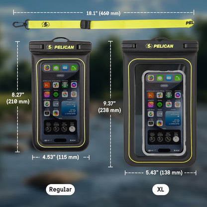 Pelican Marine Waterproof Phone Pouch (XL) - Black/Hi-Vis Yellow