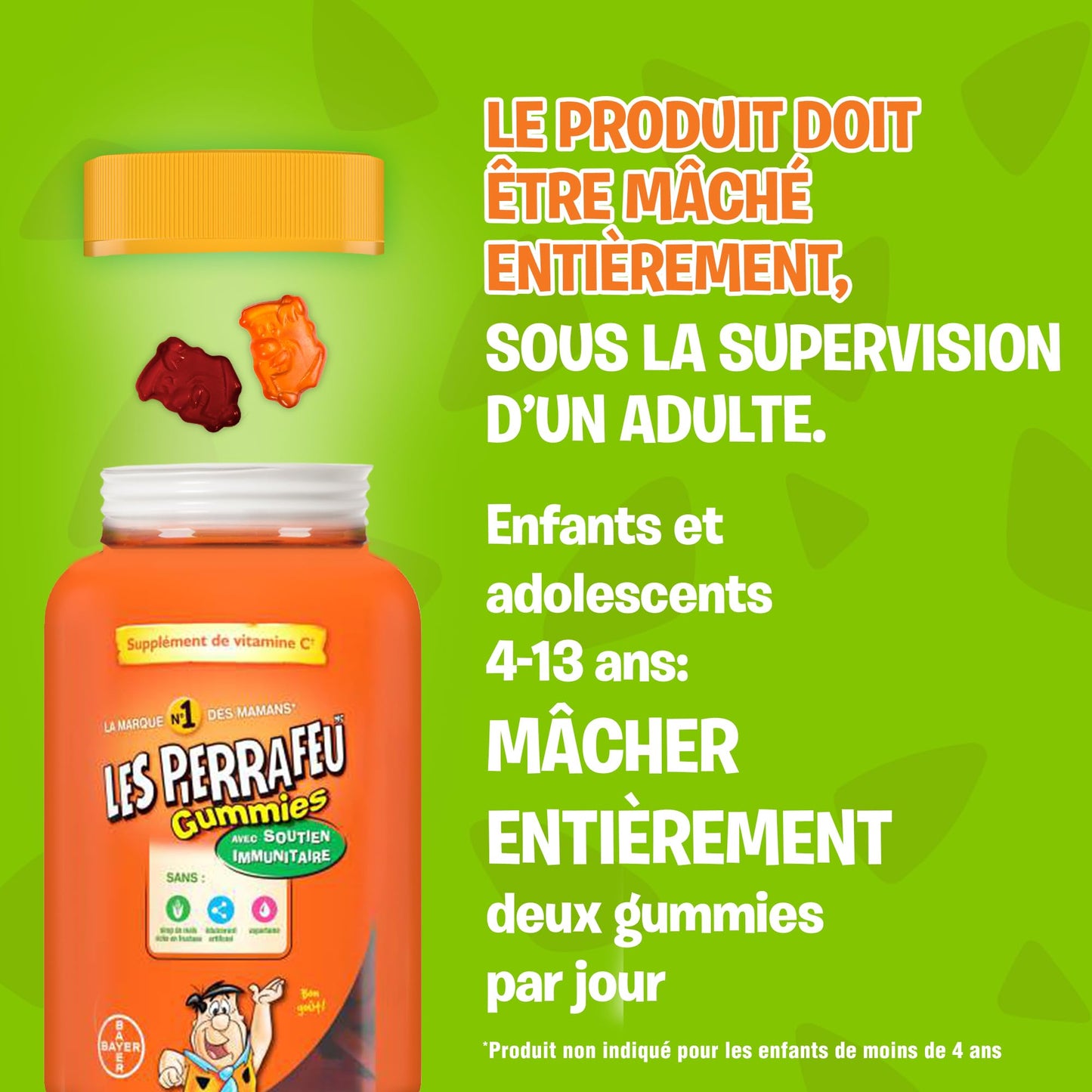FLINTSTONES Kids Multivitamin Gummies Plus Immunity Support- Multivitamins for Kids, Kids Gummy With Zinc and Extra Vitamin C‡, Free of Artificial Sweeteners, Free of Aspartame, Free of Synthetic FD&C Dyes, 180 Gummies - Available at All In One Marketplace Canada
