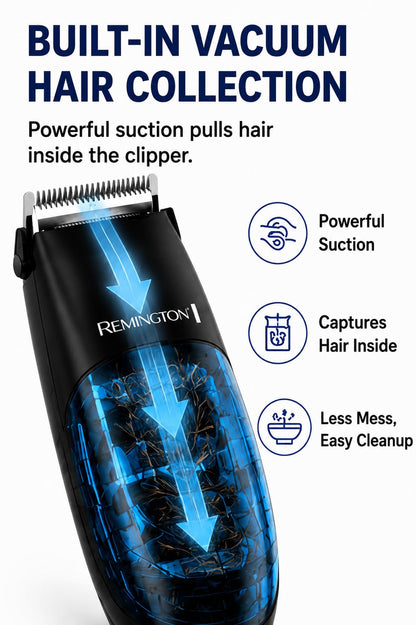 Remington Vacuum Hair Clippers for Men, 18-Piece Haircut Kit