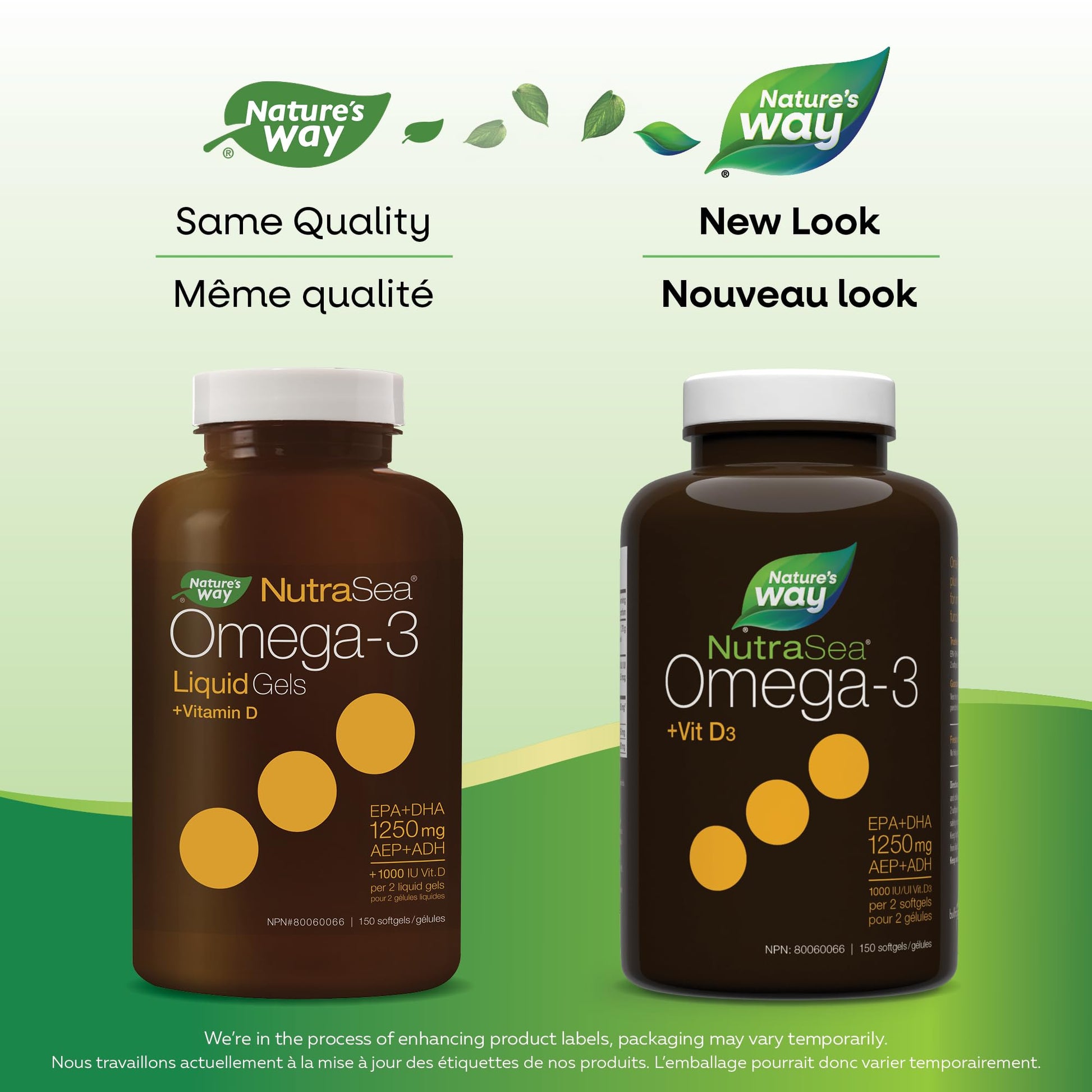 Nature's Way NutraSea +D Omega 3 + Vitamin D Softgels Supplement with Fish Oil – Fresh Mint Flavour – Heart, Brain, Bone & Immune Support for Adults and Kids 6+ – EPA & DHA + 1000IU D3, 150 Softgels Nature's Way