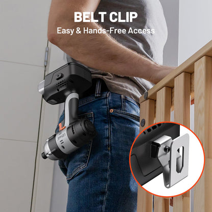 LiTHELi 20V Cordless Impact Driver Kit, Built-in LED Light, 1/4-inch Hex Chuck, 2800 RPM, 2A, Battery Powered, Black, with 20 Driver Bits and Extension, 24.6x17.8x10.2 cm