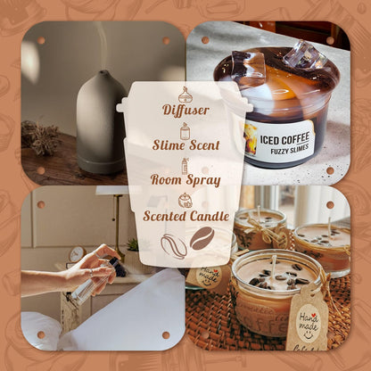 SNOWSEN Coffee Essential Oils Set—Blueberry Muffin, Café Mocha, Hot Chocolate, Cheese Cake, Coffee, Warm Vanilla Sugar Essential Oils for Diffuser, Candle & Soap Making, Diffuser Oils Scents 🍁 All In One Marketplace Canada