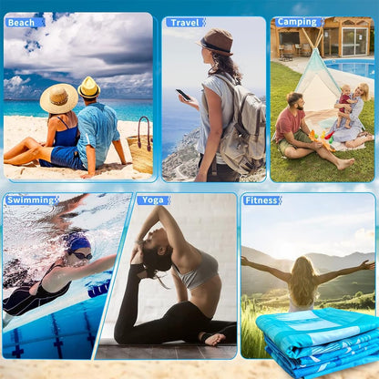 2 Pcs Microfibre Beach Towel 71"X32" Quick Dry Sea Animals Lightweight Sand Free Extra Large Thin Towels Travel Essentials for Adults Womens Swim Bath Accessories Mats Holiday Must Haves 🍁 All In One Marketplace Canada
