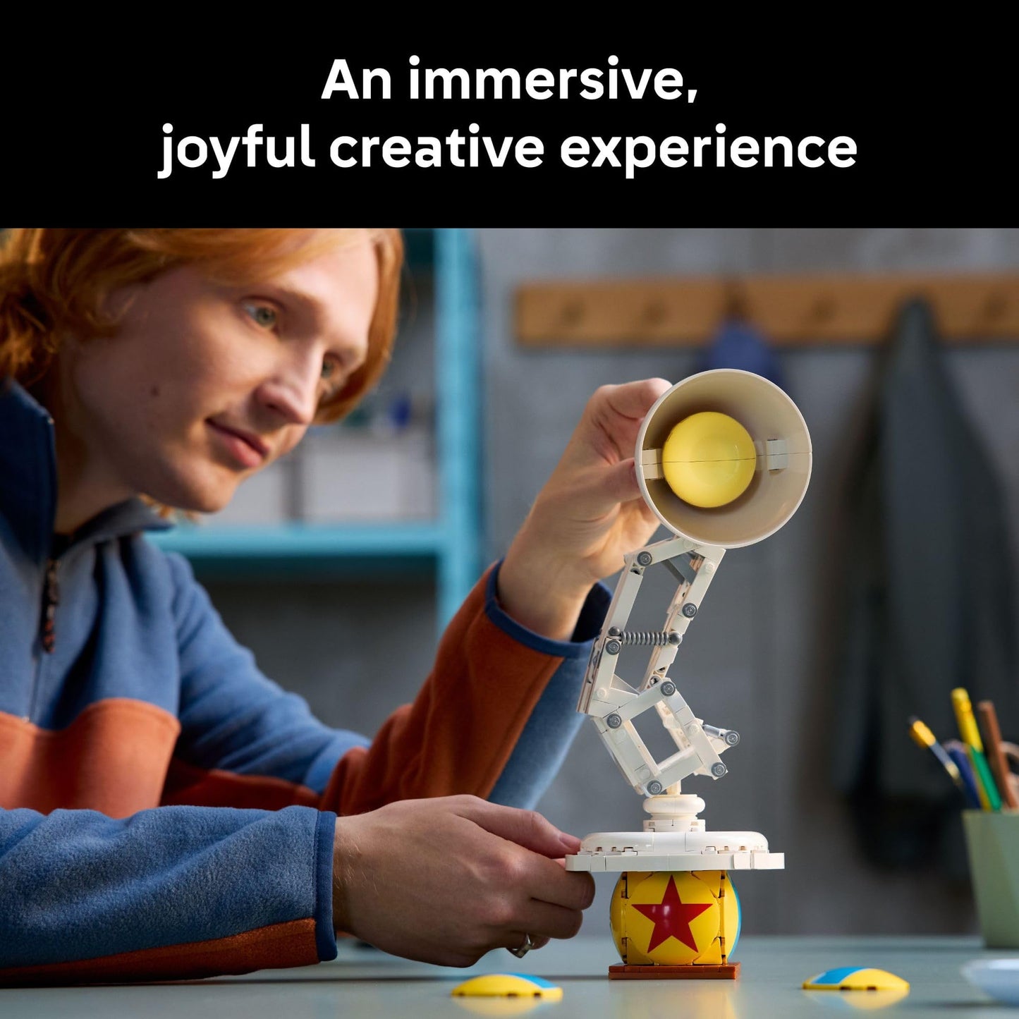 LEGO Ideas Disney Pixar Luxo Jr. - Room Decor and Building Set for Adults - Office and Desk Decor for Women and Men, Ages 18+ - Brick-Built Lamp DIY Kit - Collectible Gift Idea for Movie Fans - 21357 LEGO