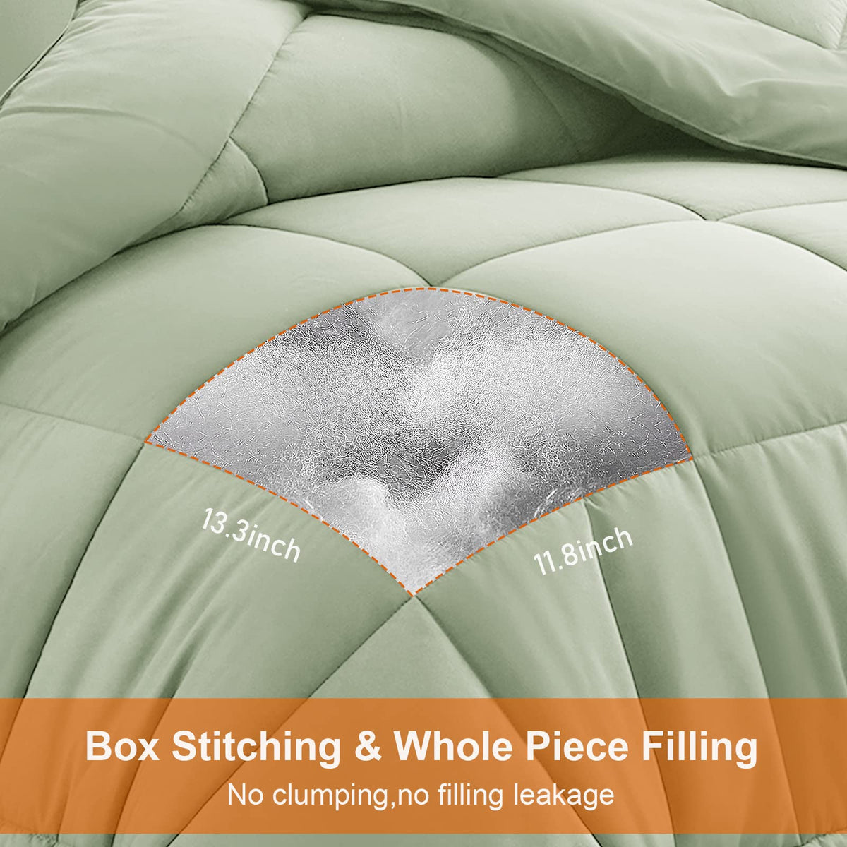 All Season Queen Comforter Set 3 PCs Soft Quilted Down Alternative Comforter+2 Pillow Shams with Corner Tabs,Winter Summer Warm Fluffy,Machine Washable (Sage Green, Queen) 🍁 All In One Marketplace Canada