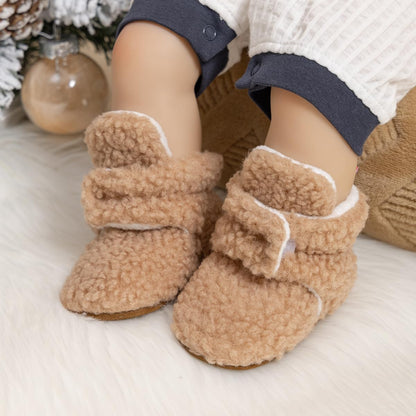 Meckior Infant Baby Girls Boys Fleece Booties Winter Non-Skid Soft Sole Warm Cozy Shoes with Grippers Newborn Toddler First Walkers Slipper 🍁 All In One Marketplace Canada