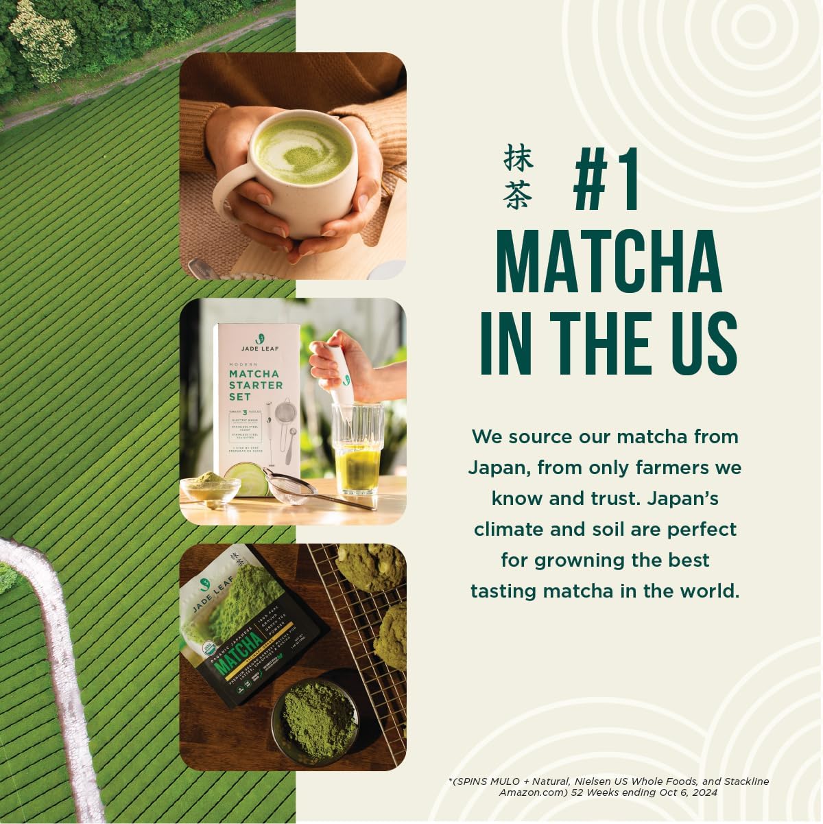 Jade Leaf Matcha Organic Matcha Latte Mix - Lightly Sweet Japanese Matcha Green Tea Powder with Organic Cane Sugar for Café Style Blend, 100 Servings (1kg Tub)