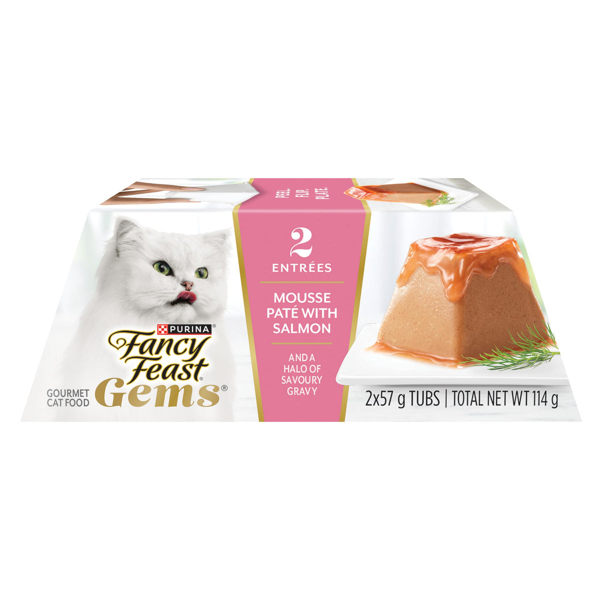 Fancy Feast Gems Wet Cat Food, Mousse Pâté with Salmon 57g (2 Pack x 8)