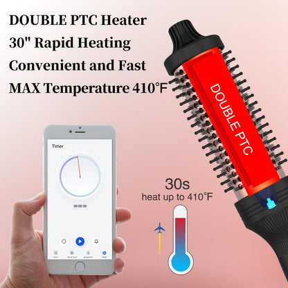 PHOEBE New Upgrade 1.5 Inch Thermal Brush Create Loose & Volume Curls Digital Display 9 Heat Settings Tourmaline Ionic Hair Curler 1 1/2 Inch Curling Iron Brush Dual Voltage for Traveling - Available at All In One Marketplace Canada