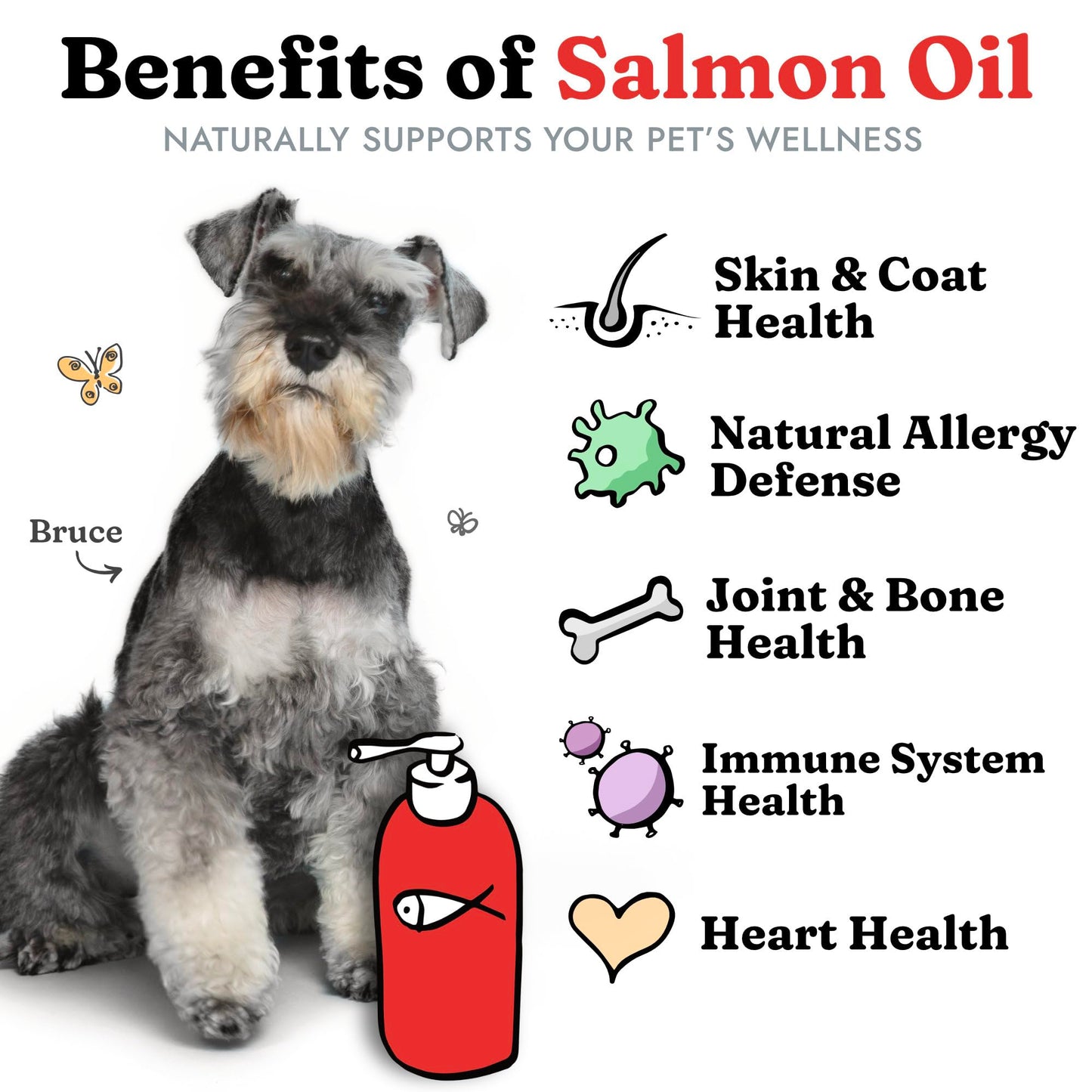 Salmon Oil for Dogs 946 mL - Healthy Skin & Coat, Fish Oil, Omega 3 EPA DHA, Liquid Food Supplement for Pets, All Natural, Supports Joint & Bone Health, Natural Allergy & Inflammation Defense