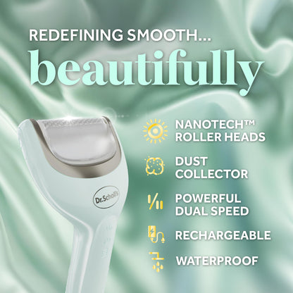 Dr. Scholl's Pedi Perfect Pro Electric Foot Callus Remover, Waterproof, Rechargeable with x3 Roller Heads, Removes Hard Skin for Soft Beautiful Feet, 90 Minute Run Time, Dust Catcher, Pedicure Tools Dr. Scholl's