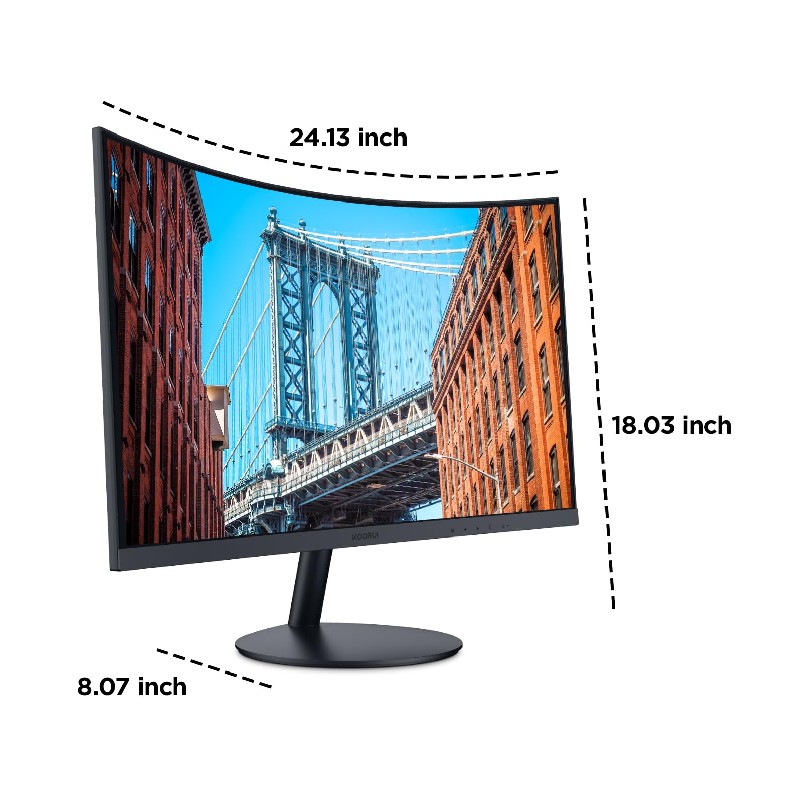 KOORUI 27-inch Curved Computer Monitor Full HD 1080P 144Hz Gaming Monitor KOORUI