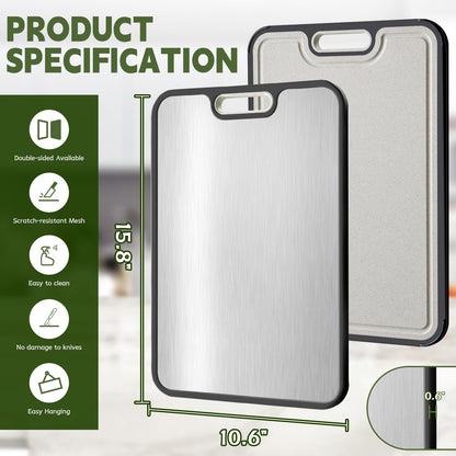 Cutting Board,Titanium Cutting Board, Kitchen Essentials, Cutting Boards for Kitchen, Double Sided Food Grade, Planche a Decouper, Chopping Board and Wheat Straw PP, Easy to Clean Large Size 16”×11” - Available at All In One Marketplace Canada