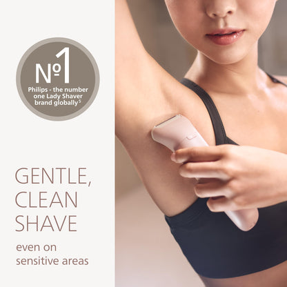 Philips Lady Shaver Series 6000, Cordless Electric Lady Shaver, Wet & Dry Electric Razor for Body Hair Removal, BRL137/00