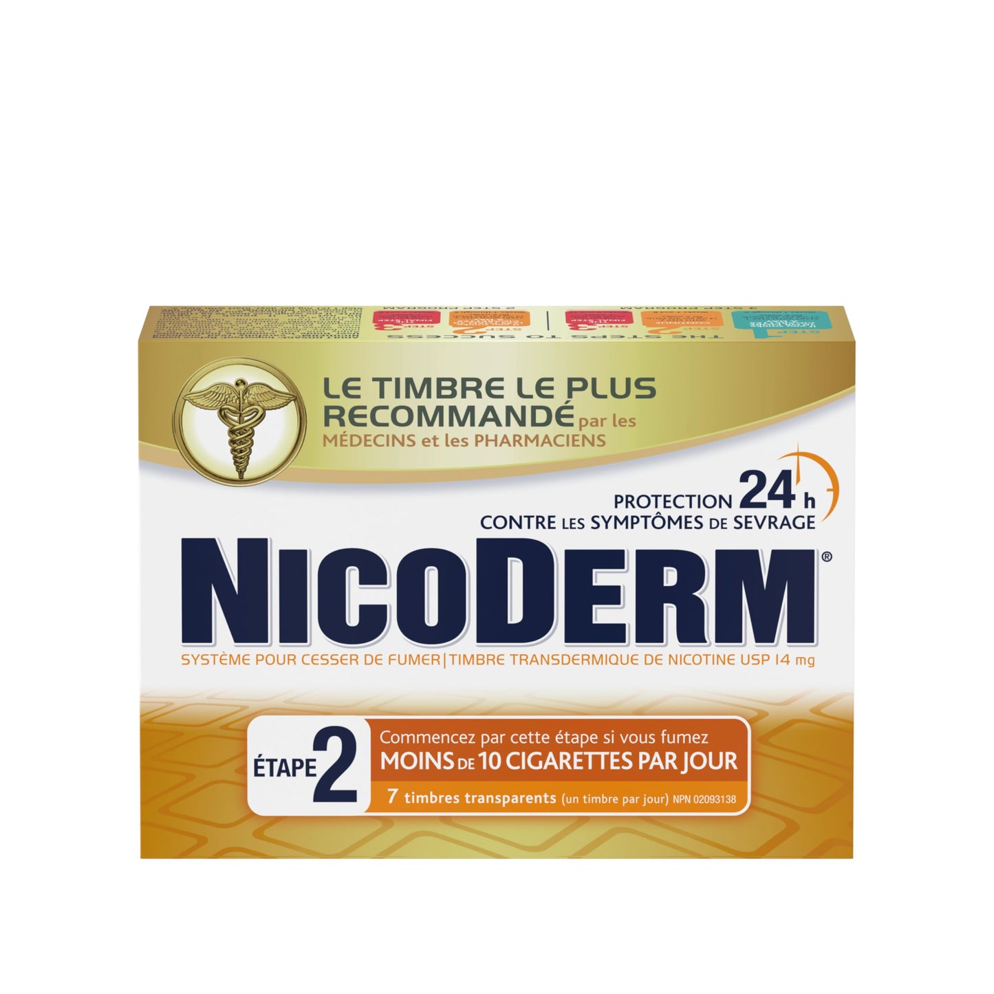 Nicoderm Step 2 Clear Patches, Quit Smoking and Smoking Cessation Aid, 14 mg of Nicotine/Day, 7 Count 🍁 All In One Marketplace Canada