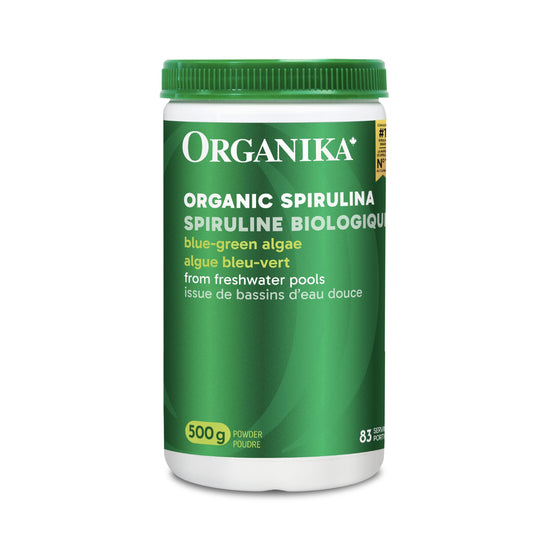 Organika Canadian-Made Certified Organic Spirulina Powder- Superfood, 3rd Party Tested, Pristine Sourcing, Vegan- 500g - Available at All In One Marketplace Canada