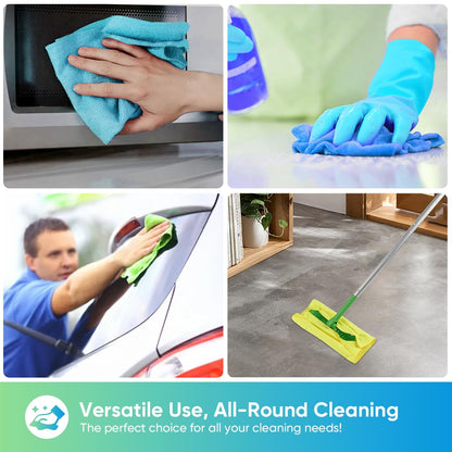 HOMEXCEL Microfiber Cleaning Cloths 100 Pack, Highly Absorbent Cleaning Towels, Lint Free & Scratch-Free Cleaning Rags for House, Kitchen and Car, Multi-Color Microfiber Towels 11.5 x 11.5 inch