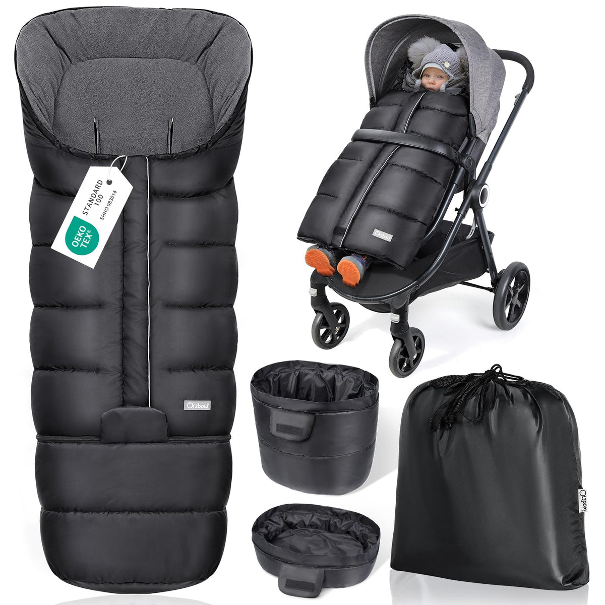 Orzbow Stroller Bunting Bag with Extended Footmuff, Weather-Proof, Warm 🍁 All In One Marketplace Canada
