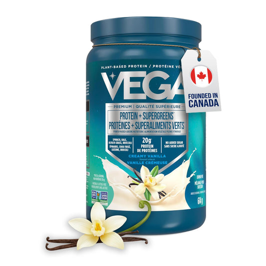Vega Protein + Supergreens Vegan Plant Based Protein Powder – 20g Organic Pea Protein, Dairy-free, Healthy Breakfast Shake – Vanilla, 21 Servings, 614 grams (Pack of 1)