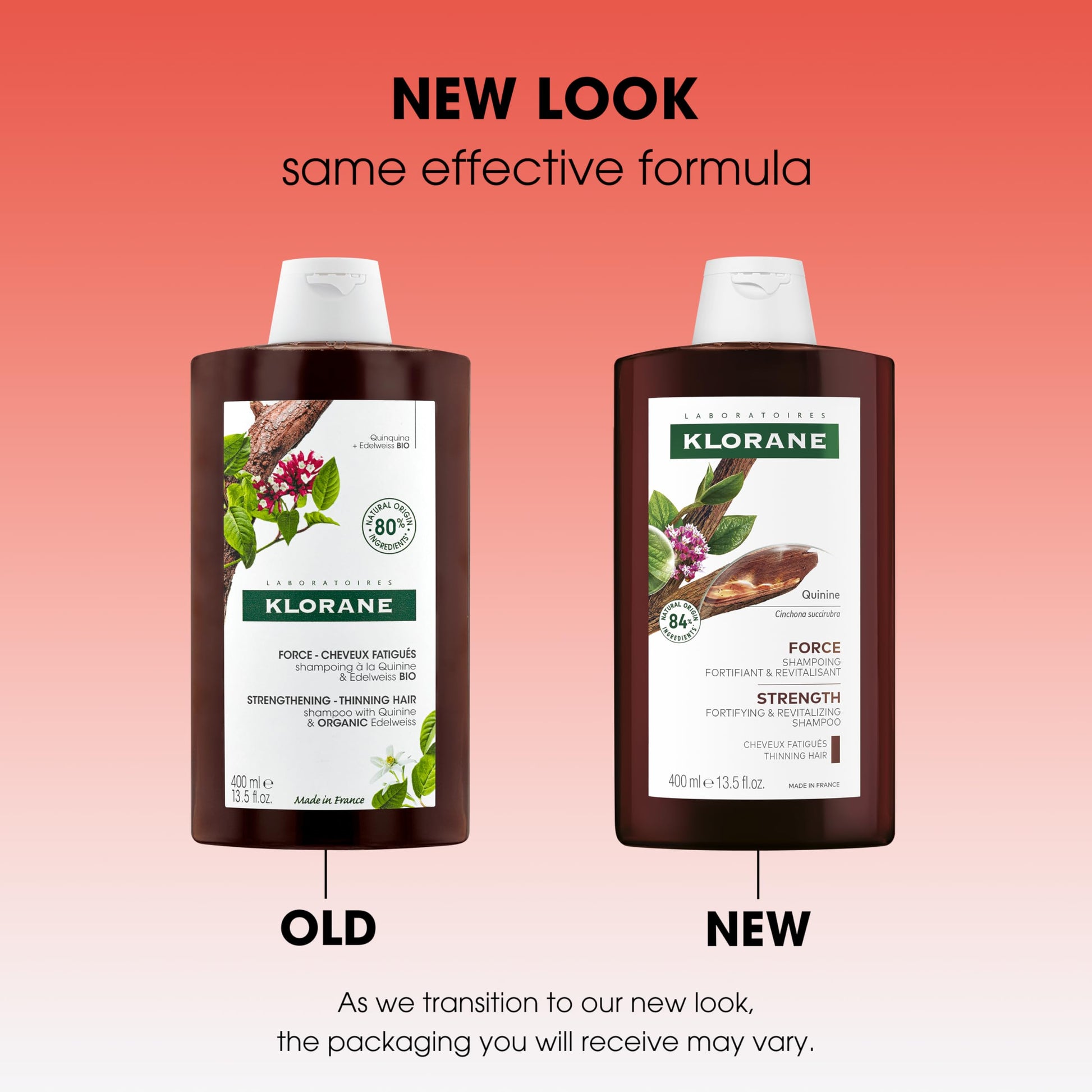 Klorane quinine fortifying shampoo for thin, tired hair, 400ml Klorane