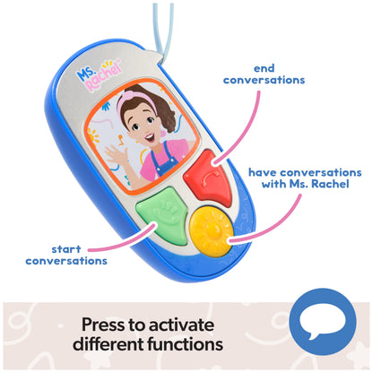 Ms. Rachel Official Electronic Talk with Me Learning Phone with Conversational Phrases, Educational Toys & Toddler Toys for Girls & Boys Ages 1-3+ Ms. Rachel