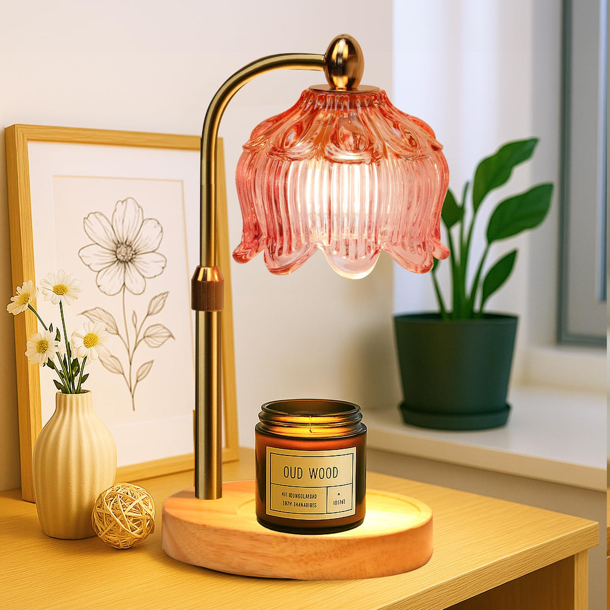 GEEZO Fragrance Candle Warmer Lamp,Electric Candle Warmer with Timer & Dimmer, Mom Christmas Birthday Gifts for Women, House Warming Gifts New Home Bedroom Decor 🍁 All In One Marketplace Canada