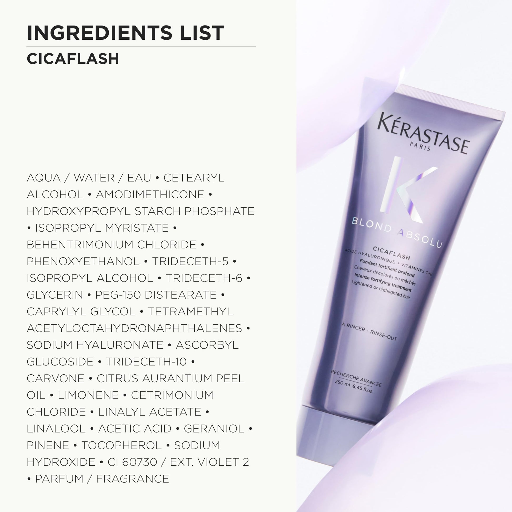 Kérastase Blond Absolu Conditioner, Cicaflash Purple Conditioner, Repairs & Nourishes, Protects Against Breakage, For Bleached, Highlighted, and Damaged Hair, With Hyaluronic Acid - Available at All In One Marketplace Canada