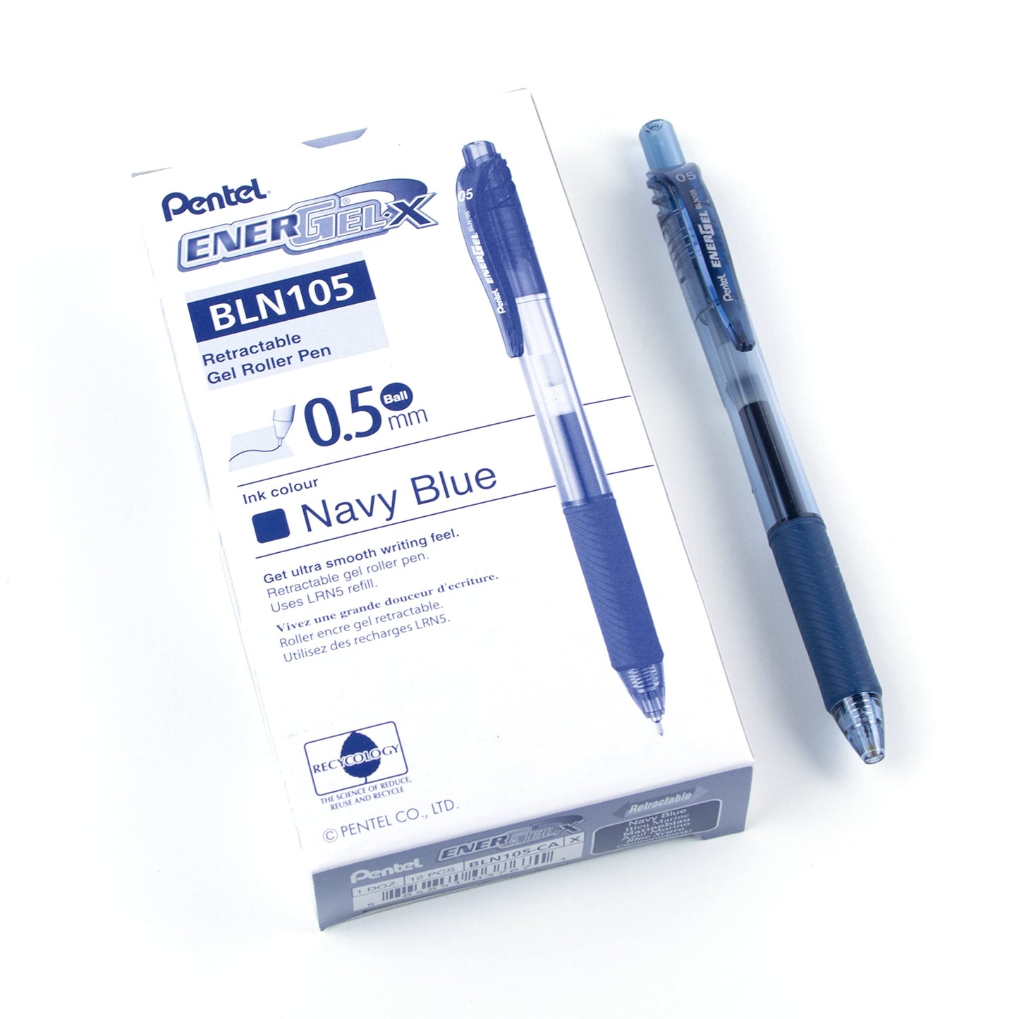 Pentel EnerGel X Retractable Gel Pen, 0.5mm Needle Tip, Navy Blue Ink, 12PK 🍁 All In One Marketplace Canada