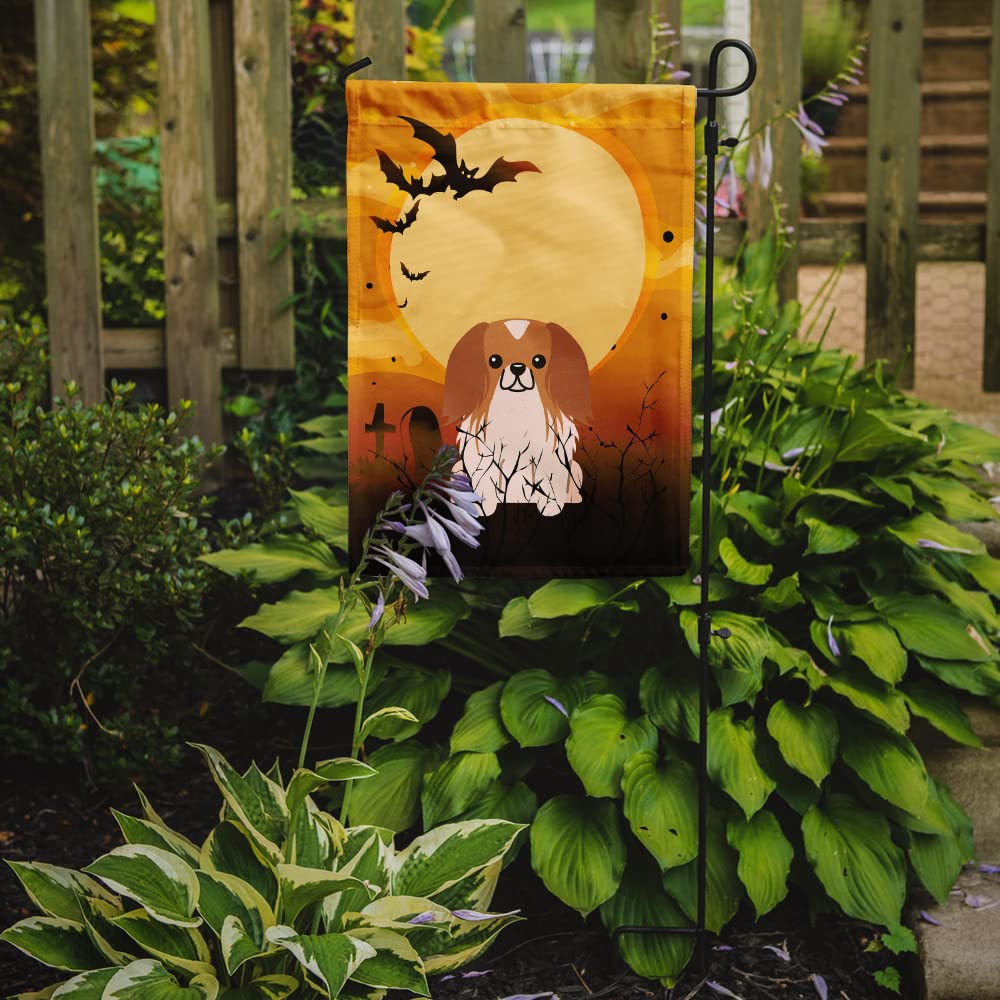 Caroline's Treasures BB4369GF Halloween Pekingnese Red White Flag Garden Size, Small, Multicolor