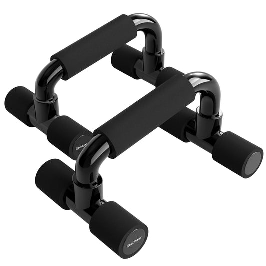 Readaeer Push Up Bars Gym Exercise Equipment Fitness 1 Pair Pushup Handles with Cushioned Foam Grip and Non-Slip Sturdy Structure Push Up Bars for Men & Women（Black）