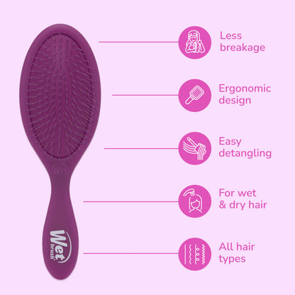 Wet Brush Original Detangler Hair Brush, Pink and Purple - 2 Piece Bundle Wet Brush