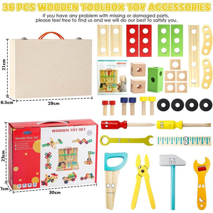 TONZE Kids Tool Set for Boys 3-5, Wooden Building Toy Gift Set 🍁 All In One Marketplace Canada