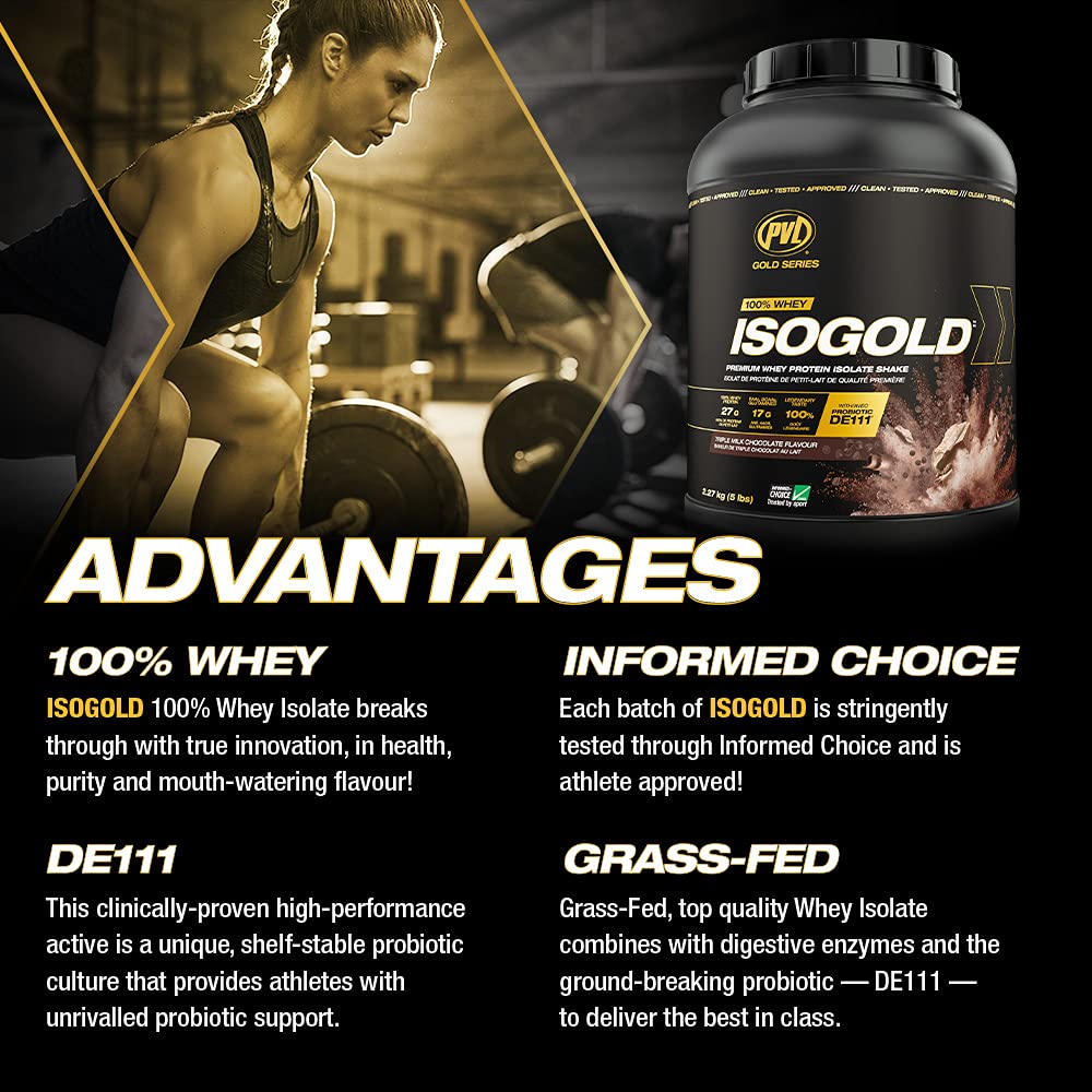 PVL ISOGOLD Grass Fed Premium Whey Protein Isolate - Vanilla Milkshake Flavor (2.27 kg)