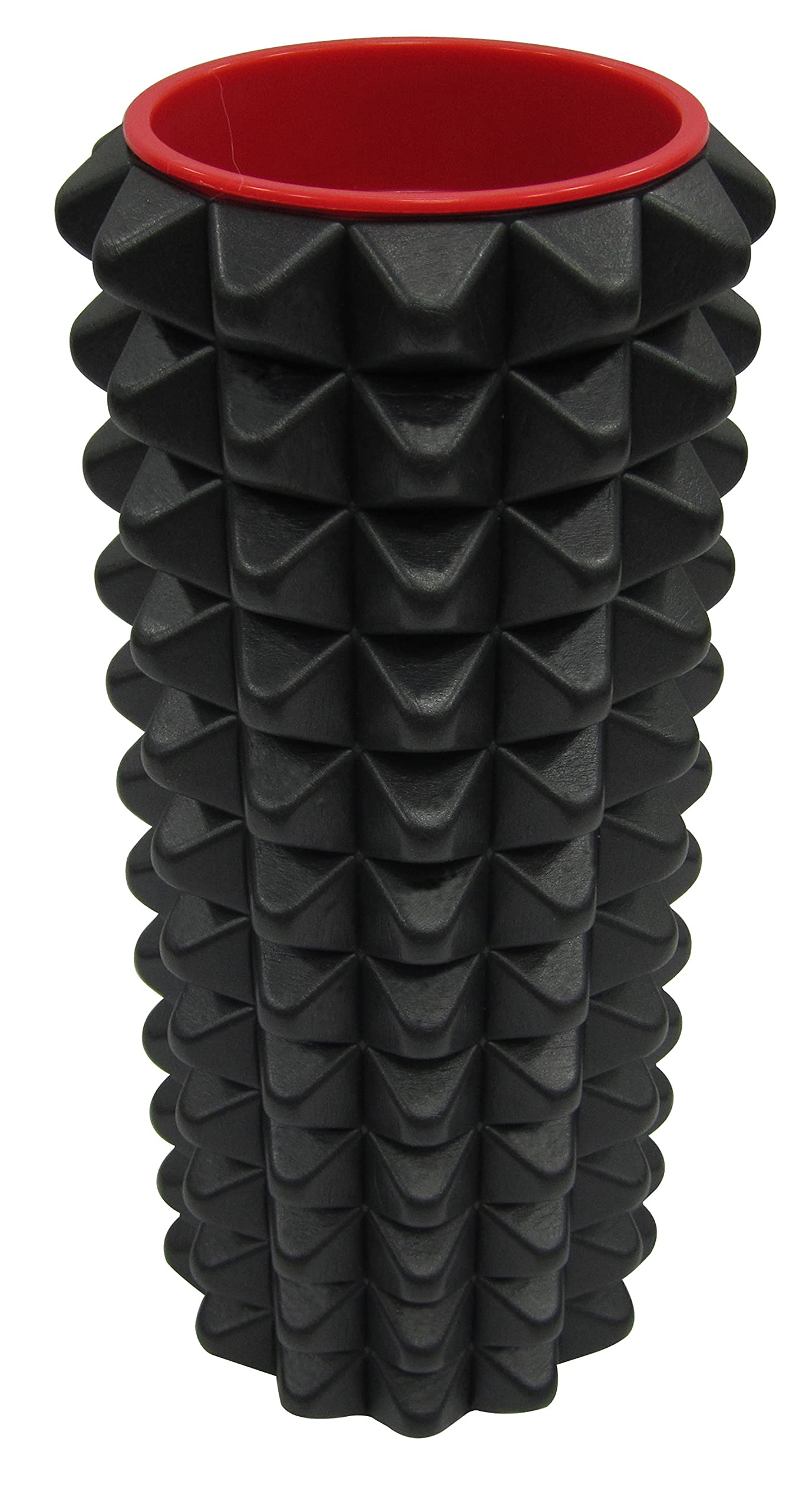 IBF Iron Body Fitness Acupoint Foam Roller - 12", High-Density EVA Foam Roller for Deep Tissue Massage, Back Pain, Yoga, and Physical Therapy - Black and Red IBF IRON BODY FITNESS