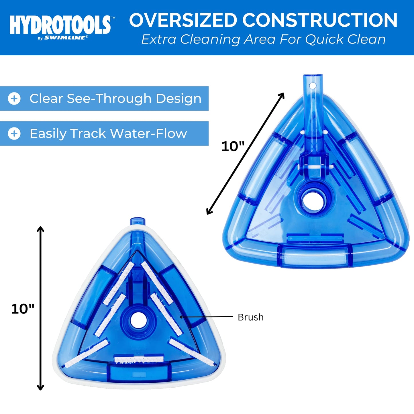 Solstice by International Leisure Products Swimline Hydro Tools 8145 Clear Weighted Triangle Pool Vacuum Head Swimline