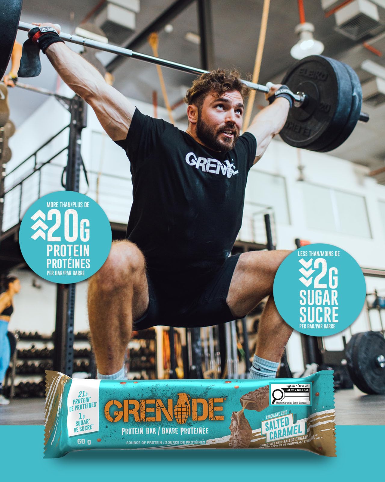 Grenade Carb Killa High Protein Bar - Chocolate Chip Salted Caramel, 12 Pack (60g each)