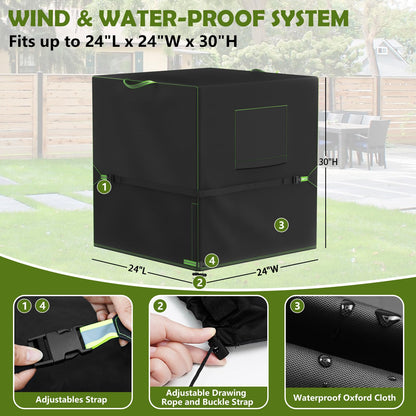 Mokani Air Conditioner Cover for Outside Units, Ac Cover 24 x 24 x 30in, Heavy Duty 42OD Oxford Square A/C Covers, Waterproof Windproof Snowproof AC Unit Cover Winter 🍁 All In One Marketplace Canada