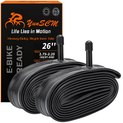 2-PCS 26" Heavy Duty Bike Tubes 26x1.75/1.95/2.0/2.1/2.125/2.20/2.25 AV32MM 26 Heavy Duty Bicycle Tubes Compatible with 26x1.75 26x1.95 26x2.10 26x2.0 26x2.125 26x2.2 26x2.25 Tire Tubes Schrader Valve - Available at All In One Marketplace Canada