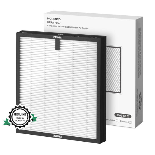 MORENTO 2 Pack HY4866 Genuine Air Purifier Replacement Filter for HY4866 Air Purifier, Original Version - Available at All In One Marketplace Canada