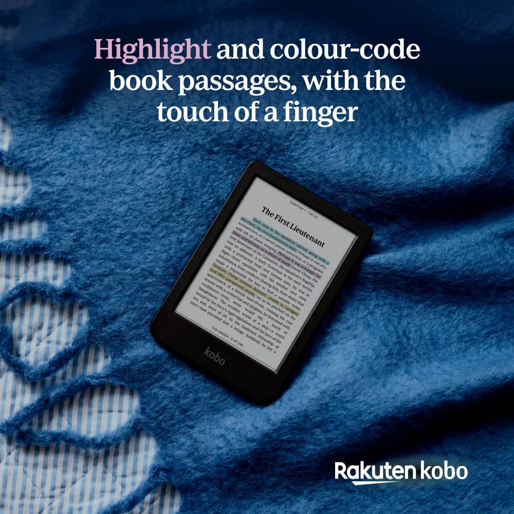 Kobo Clara Colour | Colour eReader | 6” Glare-Free Colour E Ink Kaleido 3 Display | Dark Mode Option | Waterproof | Audiobooks | 16GB of Storage (Black)