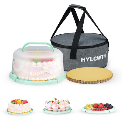 Cake Carrier With Lid And Handle, Bpa-Free Cake Holder With Lid For 10 Inch Round Cake Carrier With 10 pcs Round Golden Cake Boards And Portable Insulated Bag 🍁 All In One Marketplace Canada