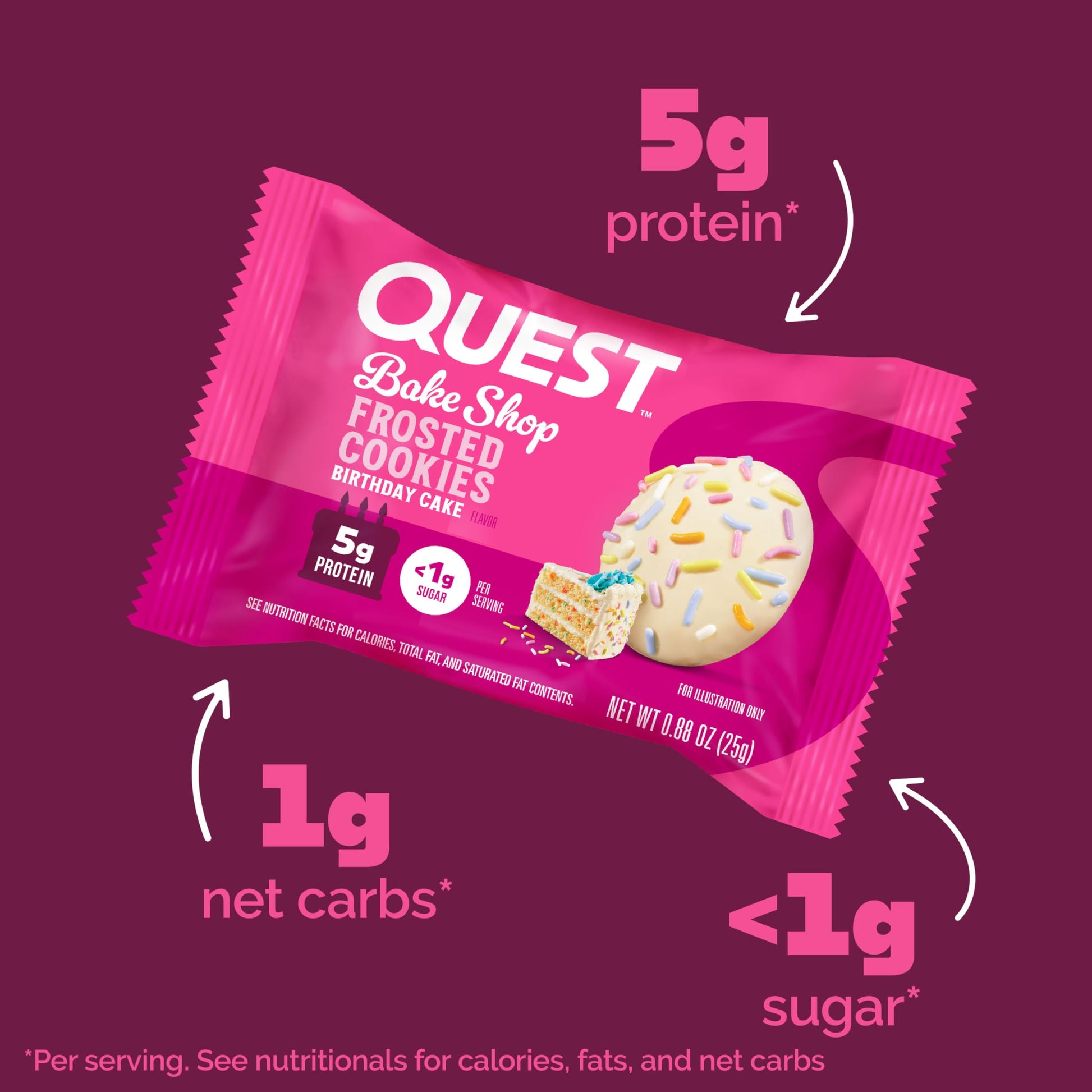 Quest Frosted Cookie Birthday Cake Protein Treats - Box of 8
