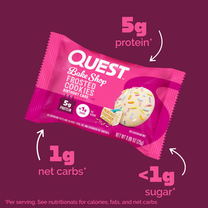 Quest Frosted Cookie Birthday Cake Protein Treats - Box of 8