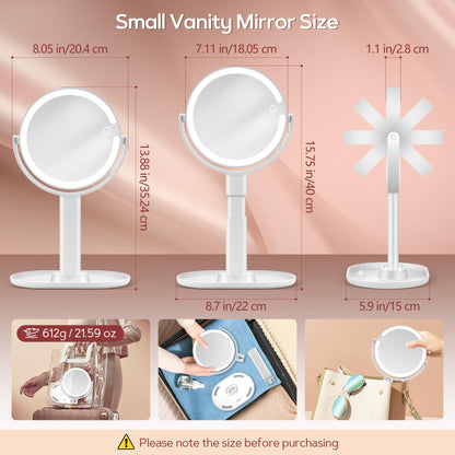 B Beauty Planet Makeup Mirror with Lights, Lighted Magnifying Mirror 30X with 3 Lighting and Adjustable Brightness, 2-Sided Height Adjustable Vanity Mirror for Bathroom, Women Gifts for Mom - Available at All In One Marketplace Canada