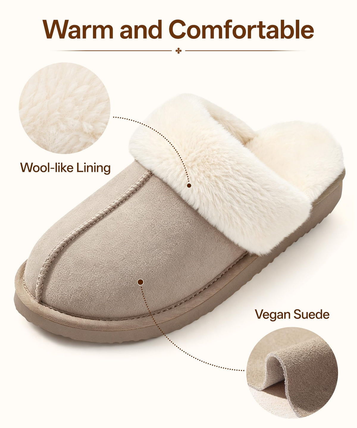 Litfun Fuzzy Memory Foam Slippers for Women Indoor Outdoor House Shoes 🍁 All In One Marketplace Canada