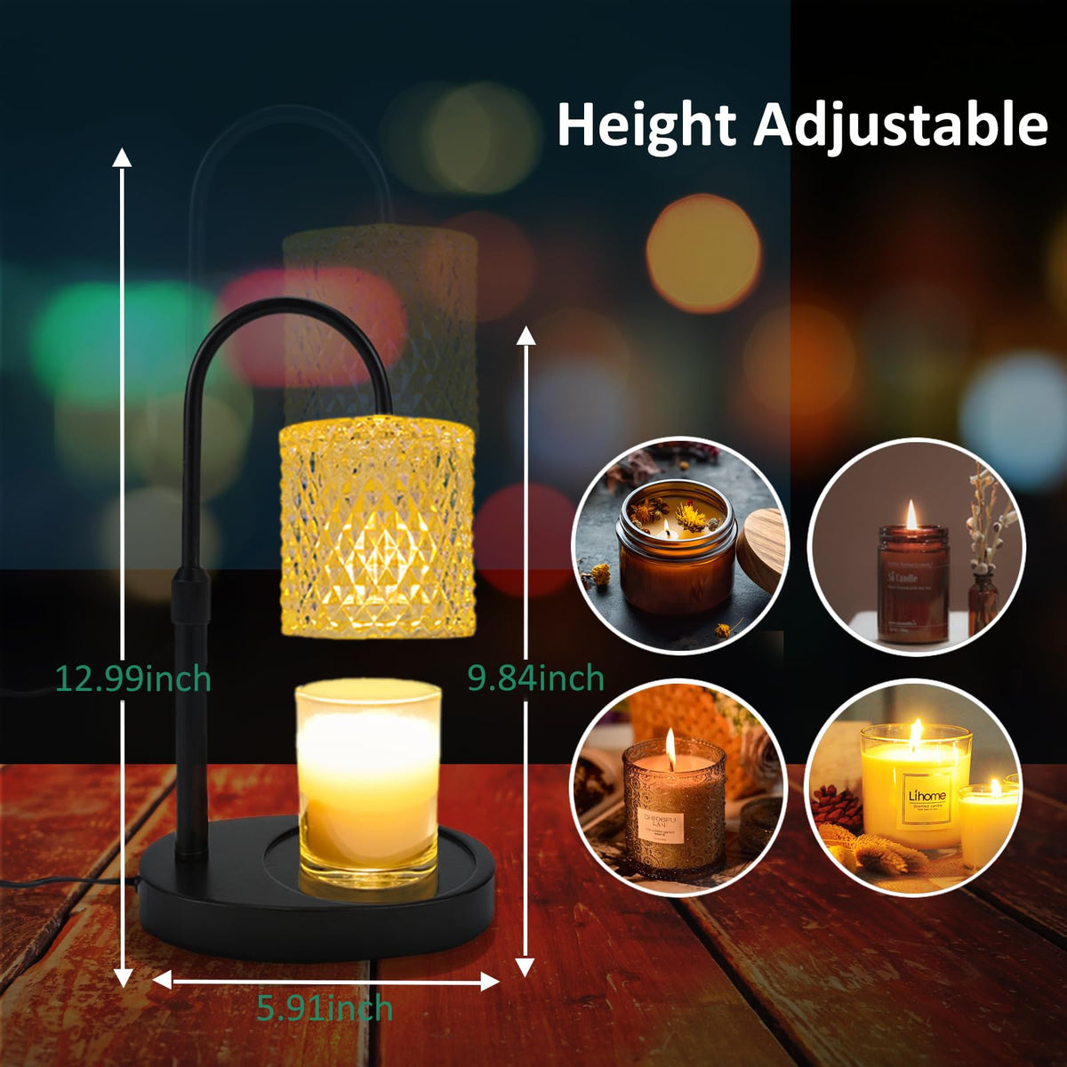 Candle Warmer Lamp with Timer & Adjustable Height Dimmer Christmas Gifts for Women, Wax Candle Lamp for Jar Candles, Home Room Décor Gifts for Women, Mom, New Home, Birthday Gfits Mother’s Day Gifts 🍁 All In One Marketplace Canada