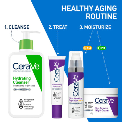 CeraVe Skin Renewing Eye Cream, Under Eye Cream with Caffeine, Peptides, & Hyaluronic Acid, Reduce Appearance of Fine Lines. Fragrance-Free & Ophthalmologist Tested, 15 mL - Available at All In One Marketplace Canada