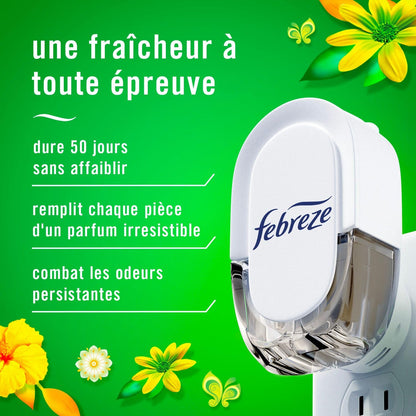 Febreze Plug in Air Freshener, Odor-Fighting Scented Oil Refill, Air Fresheners for Home and Bathroom and Kitchen, Long Lasting for Strong Odors, Gain Original Scent, Refills, 4 Count