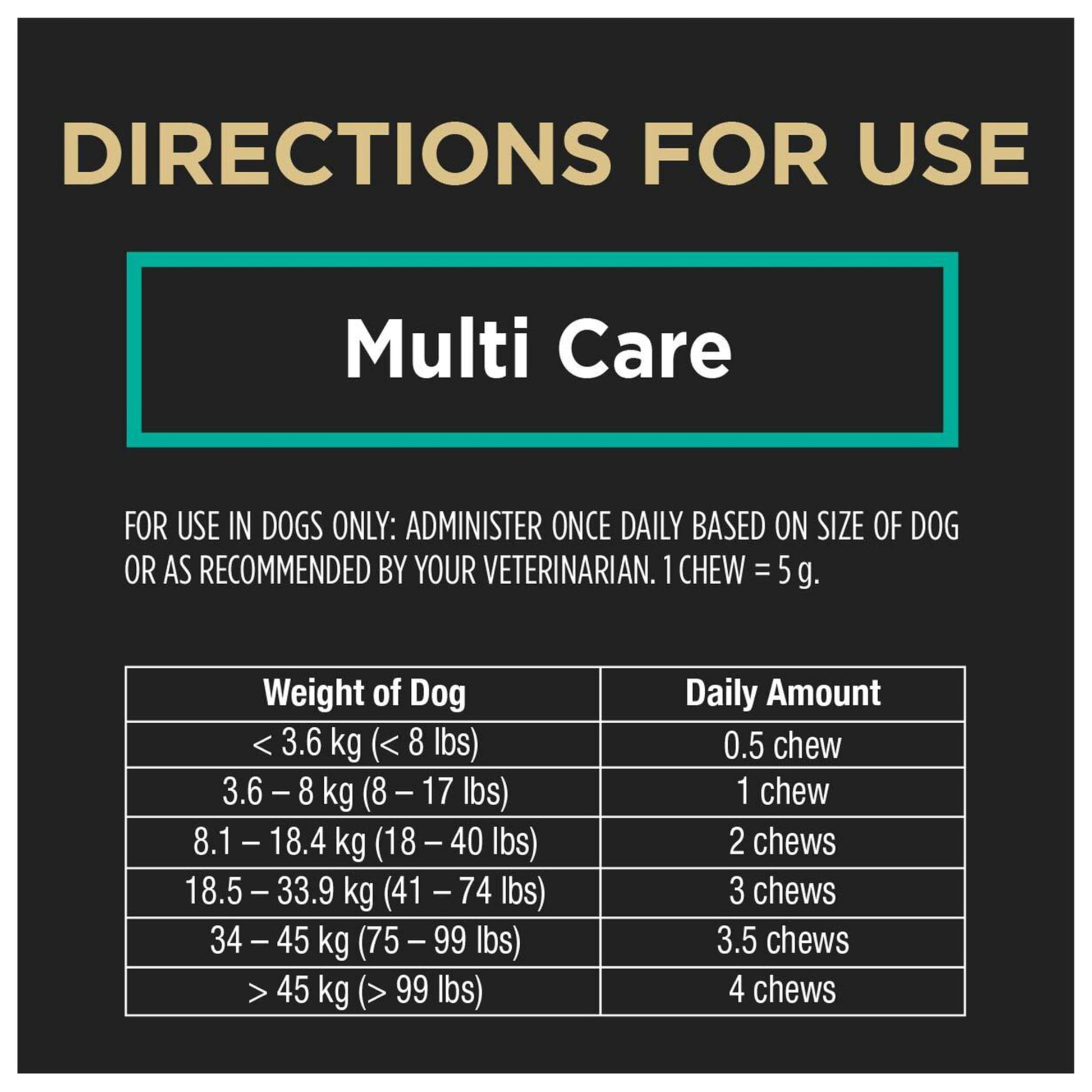 Purina Pro Plan Veterinary Supplements, Mutli Care Dog Chew Probiotic - 300 g (60 Chews) Pro Plan Veterinary Diets