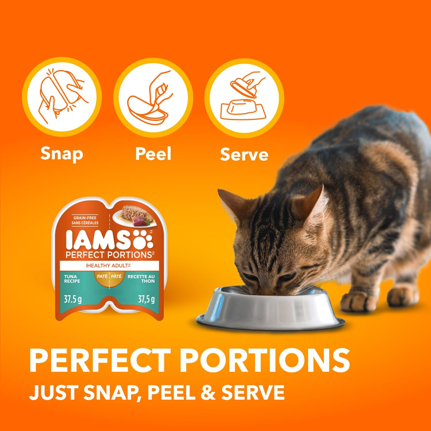 IAMS Perfect PORTIONS Adult Wet Cat Food, Chicken Flavour, 75g (12 Pack) IAMS